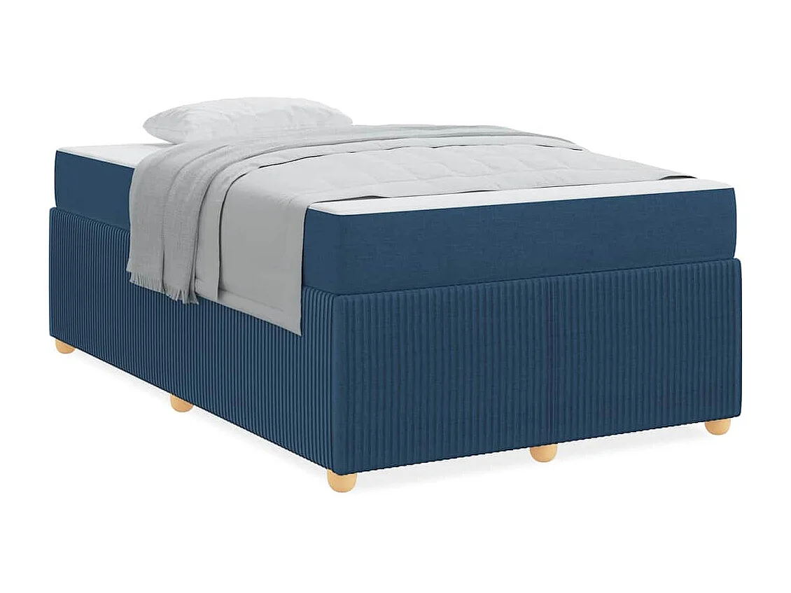 Cadre de lit avec matelas avec matelas Bleu 120 x 200 cm tissu