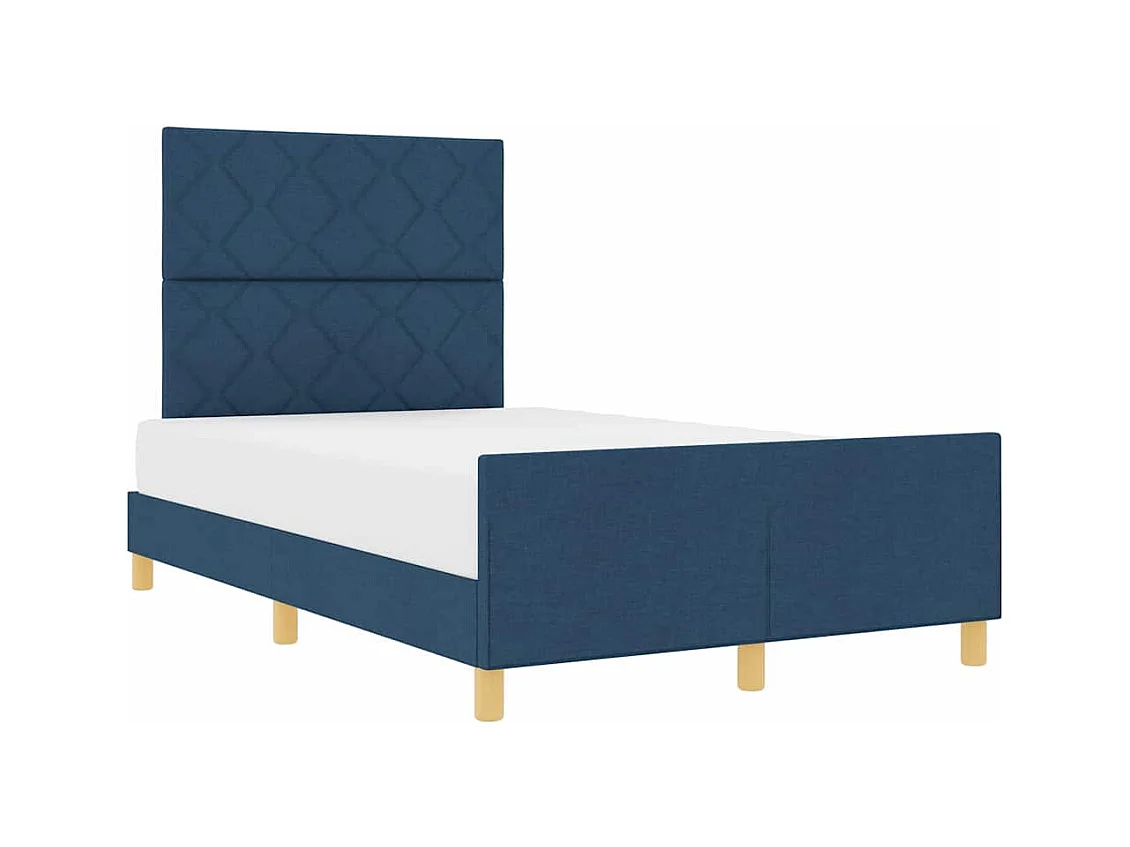 Cadre de lit avec tête de lit Bleu 120 x 190 cm tissu