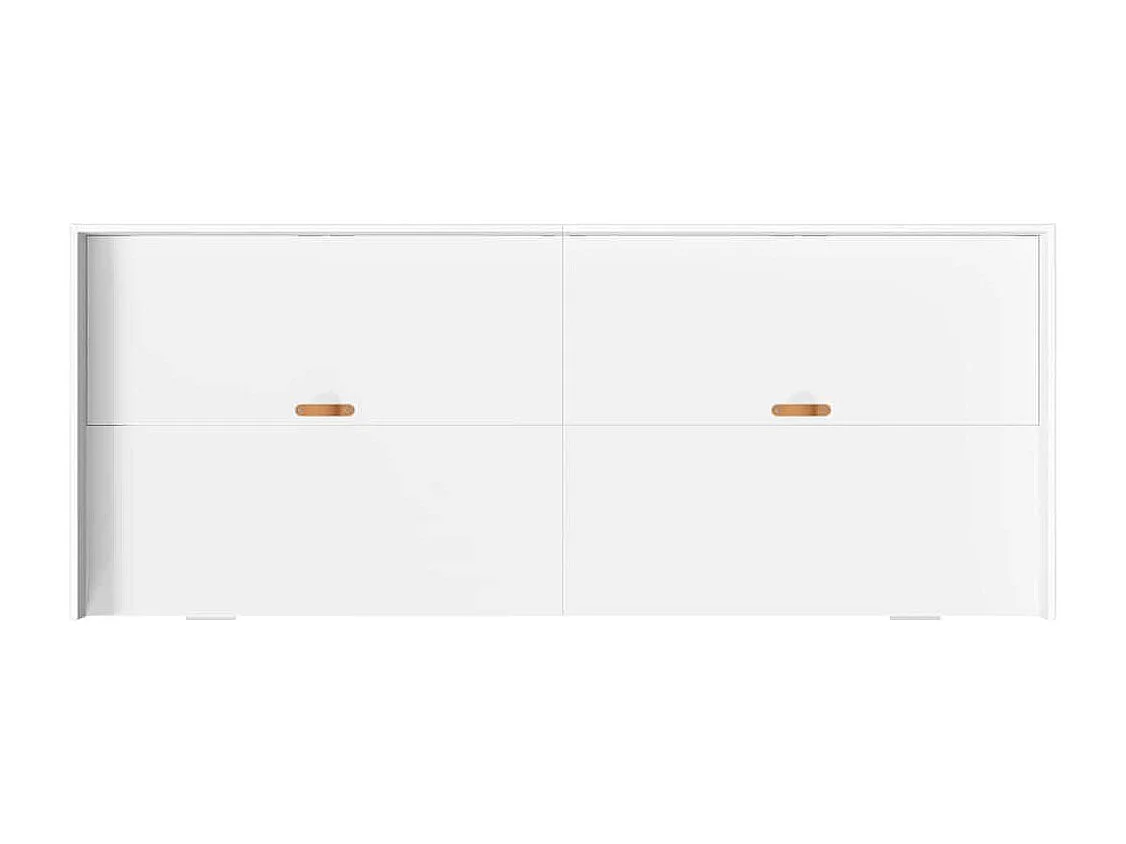 Estrado de cama com arrumação Branco 75 x 190 cm Madeira processada