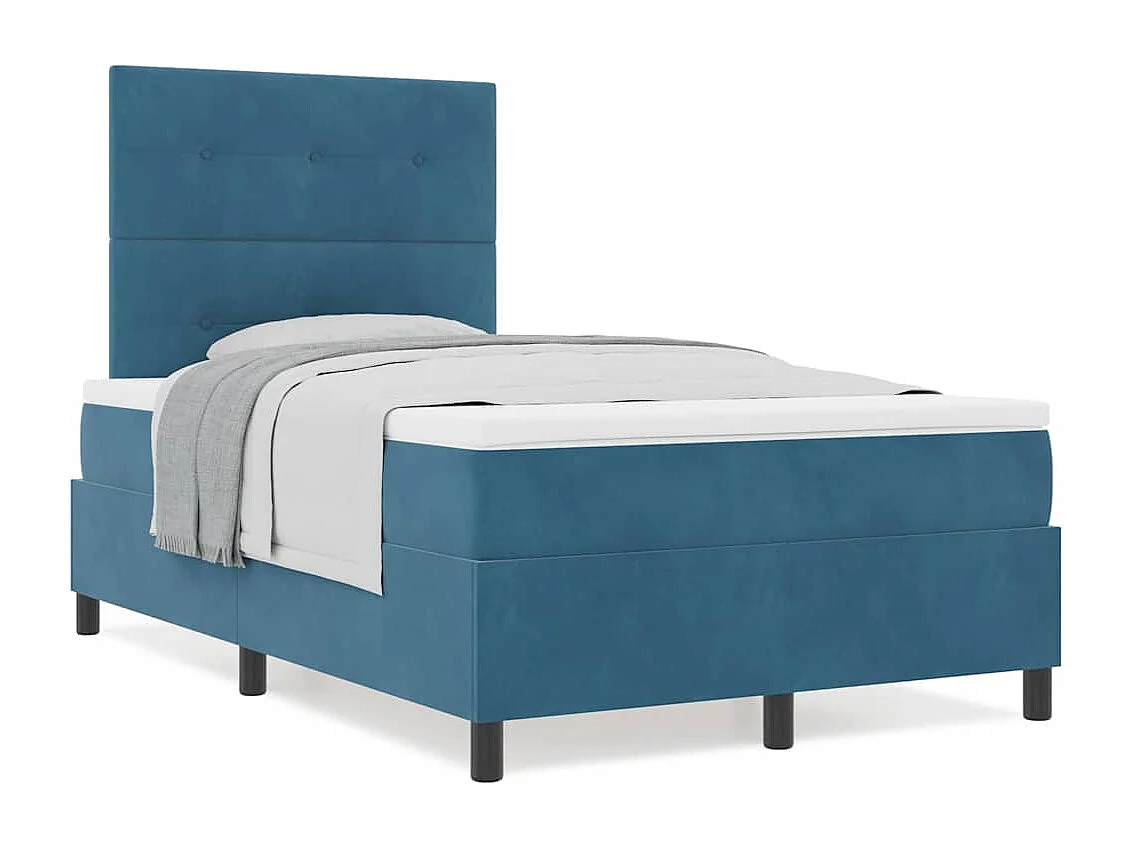 Cama tipo Box Spring Azul oscuro 120 x 190 cm Terciopelo