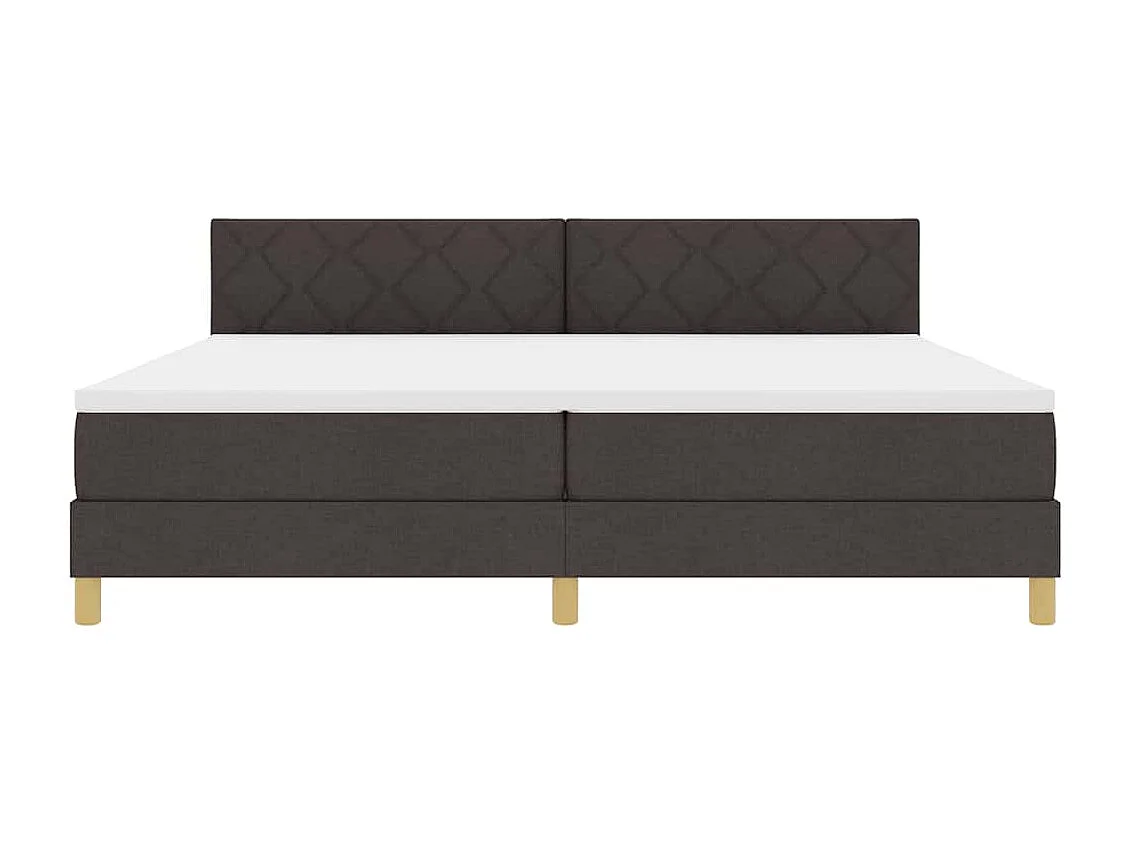 Cadre de lit avec matelas Marron foncé 200 x 200 cm tissu