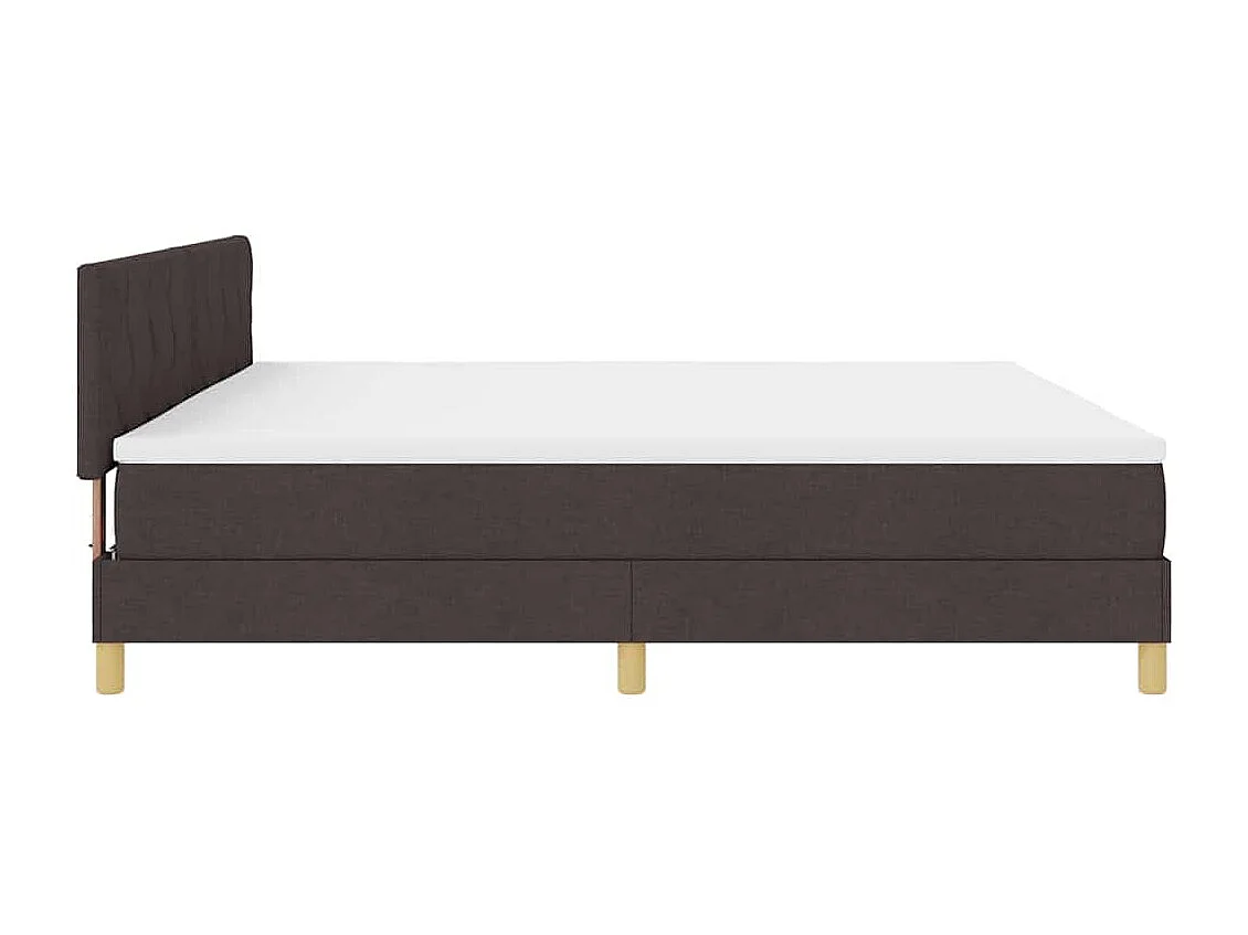 Cadre de lit avec matelas Marron foncé 200 x 200 cm tissu