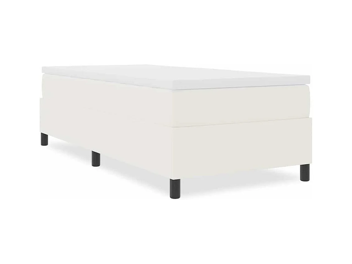 Cadre de lit Crème 90 x 200 cm Tissu en velours côtelé