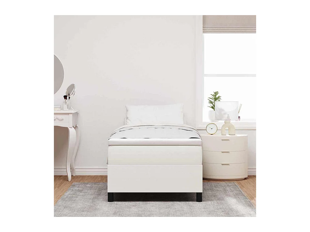 Cadre de lit Crème 90 x 200 cm Tissu en velours côtelé