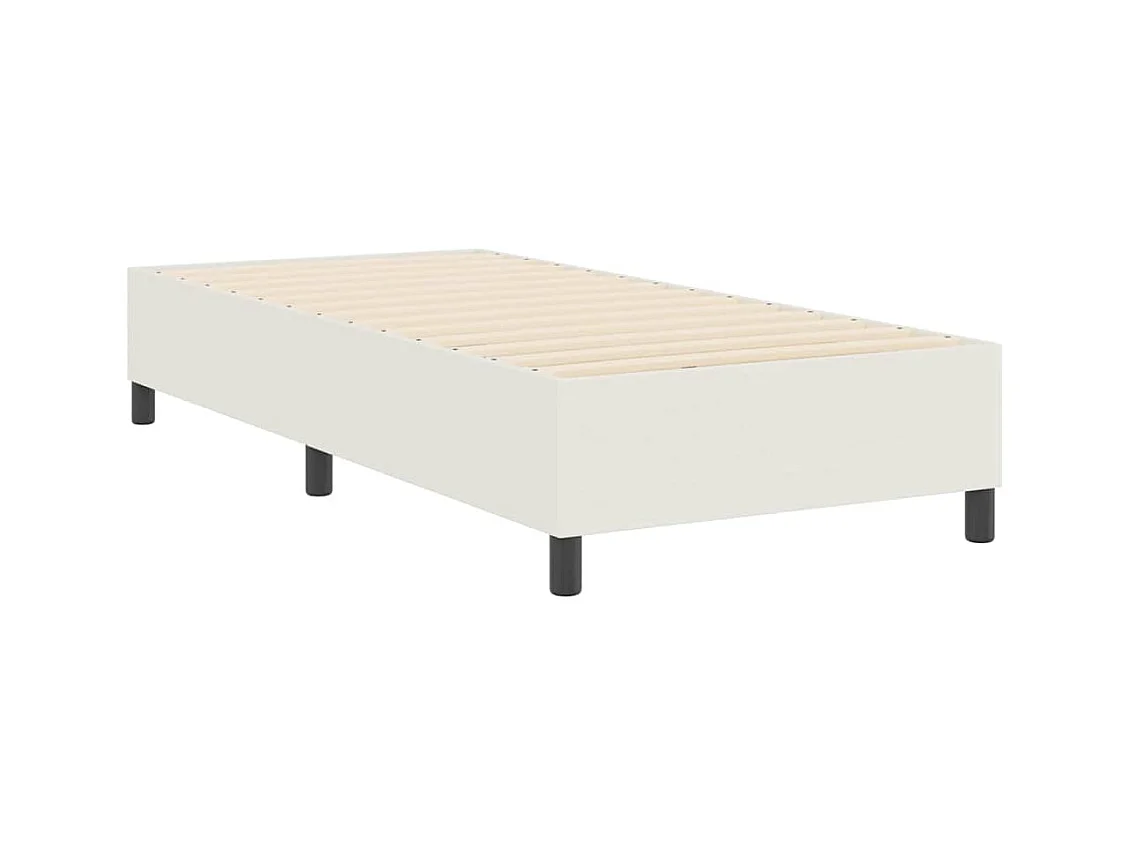Cadre de lit Crème 90 x 200 cm Tissu en velours côtelé