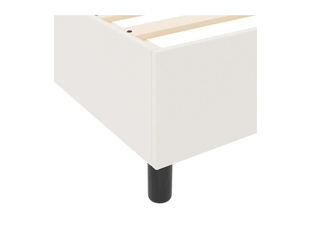 Cadre de lit Crème 90 x 200 cm Tissu en velours côtelé