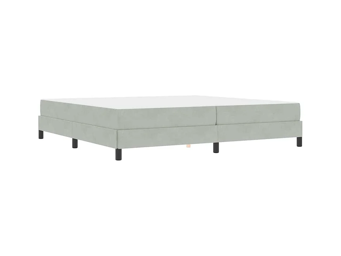 Cadre de lit avec matelas Gris clair 200 x 200 cm Velours