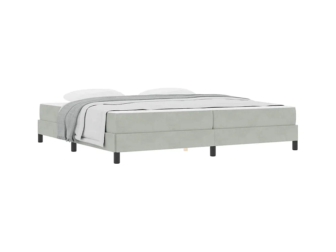 Cadre de lit avec matelas Gris clair 200 x 200 cm Velours