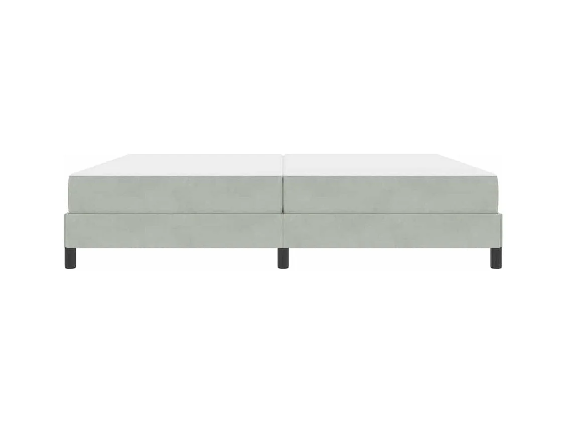 Cadre de lit avec matelas Gris clair 200 x 200 cm Velours