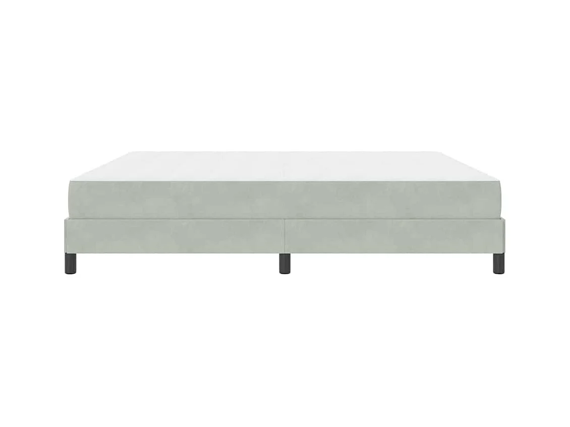 Cadre de lit avec matelas Gris clair 200 x 200 cm Velours