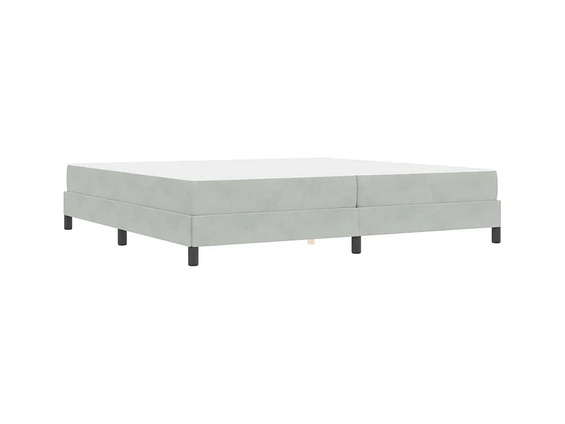 Cadre de lit avec matelas Gris clair 200 x 200 cm Velours