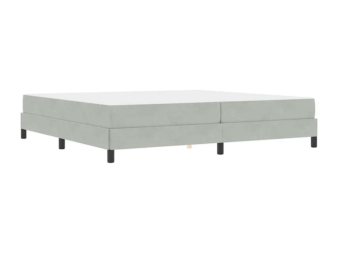 Boxspringbed met matras Lichtgrijs 200 x 200 cm Fluweel
