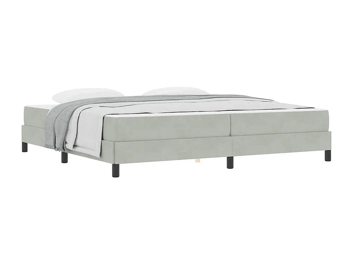 Boxspringbed met matras Lichtgrijs 200 x 200 cm Fluweel
