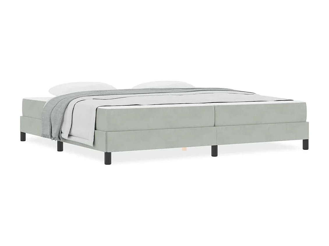 Boxspringbed met matras Lichtgrijs 200 x 200 cm Fluweel