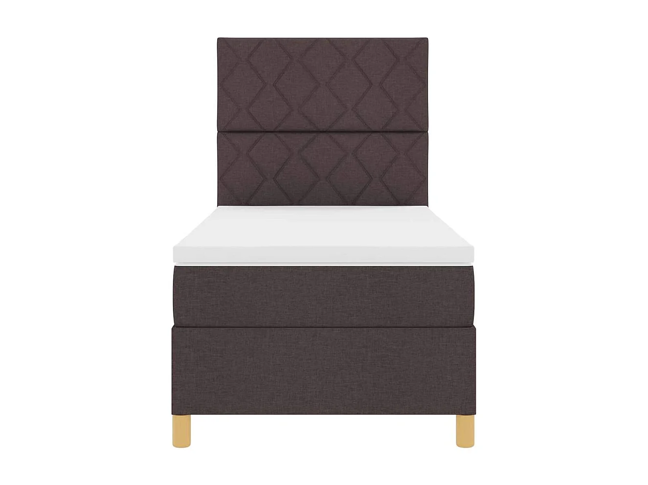 Cadre de lit avec tête de lit Marron foncé 90 x 200 cm tissu