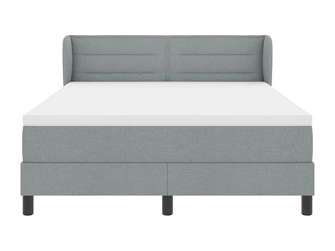 Cama box spring con colchón Gris claro 140 x 200 cm tela