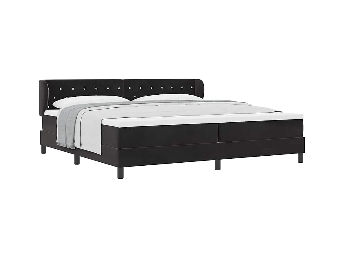 Cadre de lit avec matelas gris foncé 80x200 cm en velours