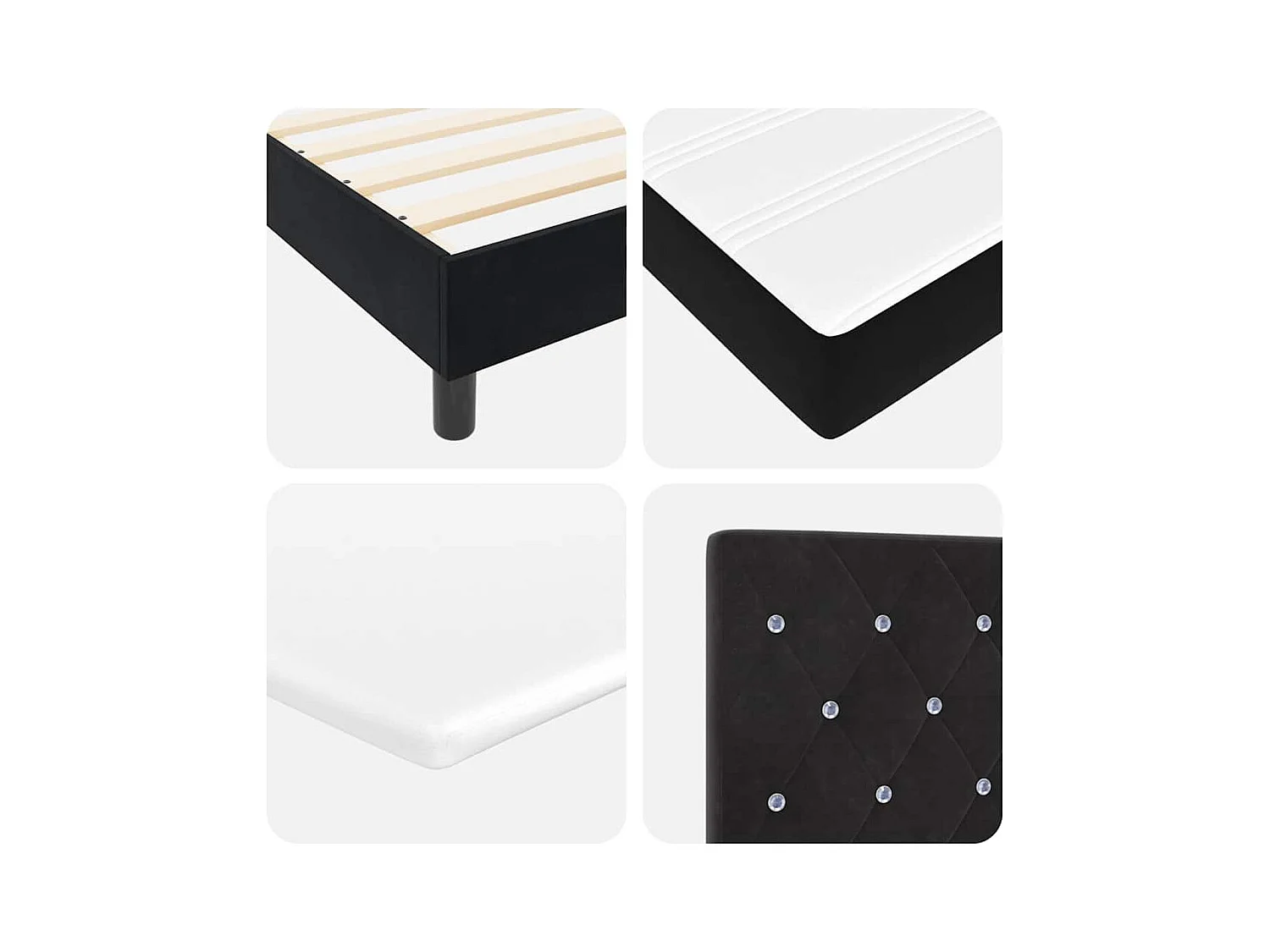 Cadre de lit avec matelas gris foncé 80x200 cm en velours