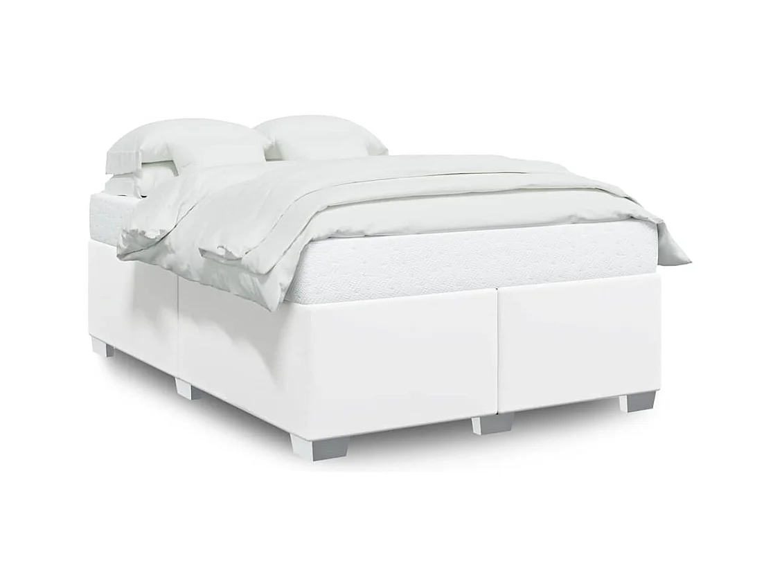 Cadre de lit sans matelas blanc similicuir