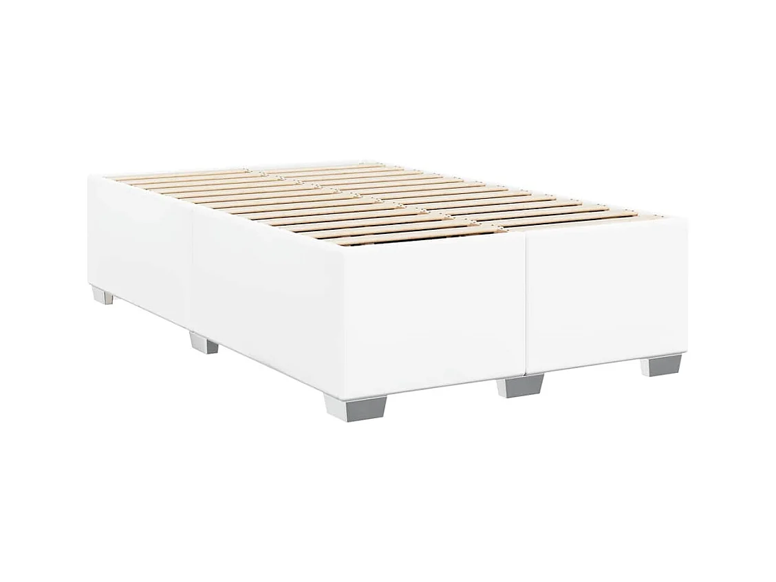 Cadre de lit sans matelas blanc similicuir