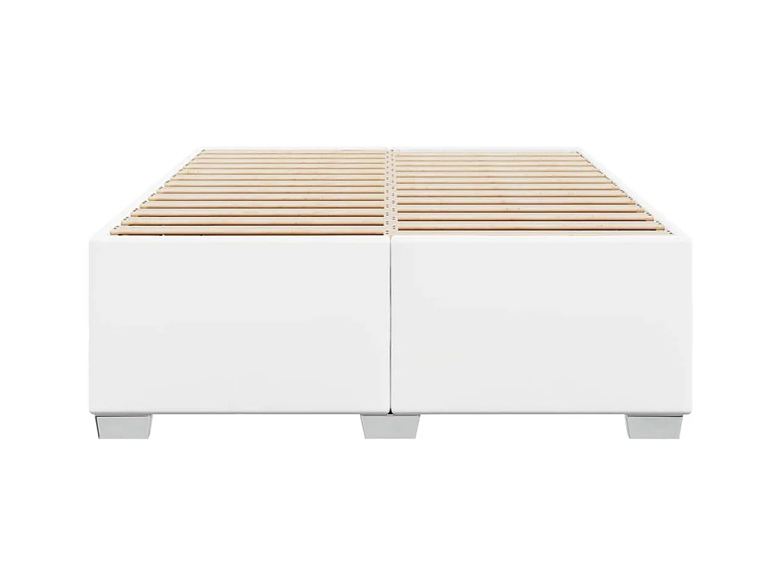 Cadre de lit sans matelas blanc similicuir