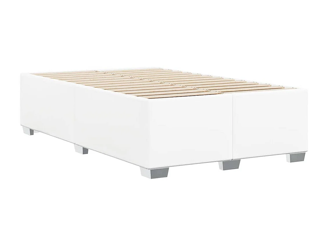Cadre de lit sans matelas blanc similicuir