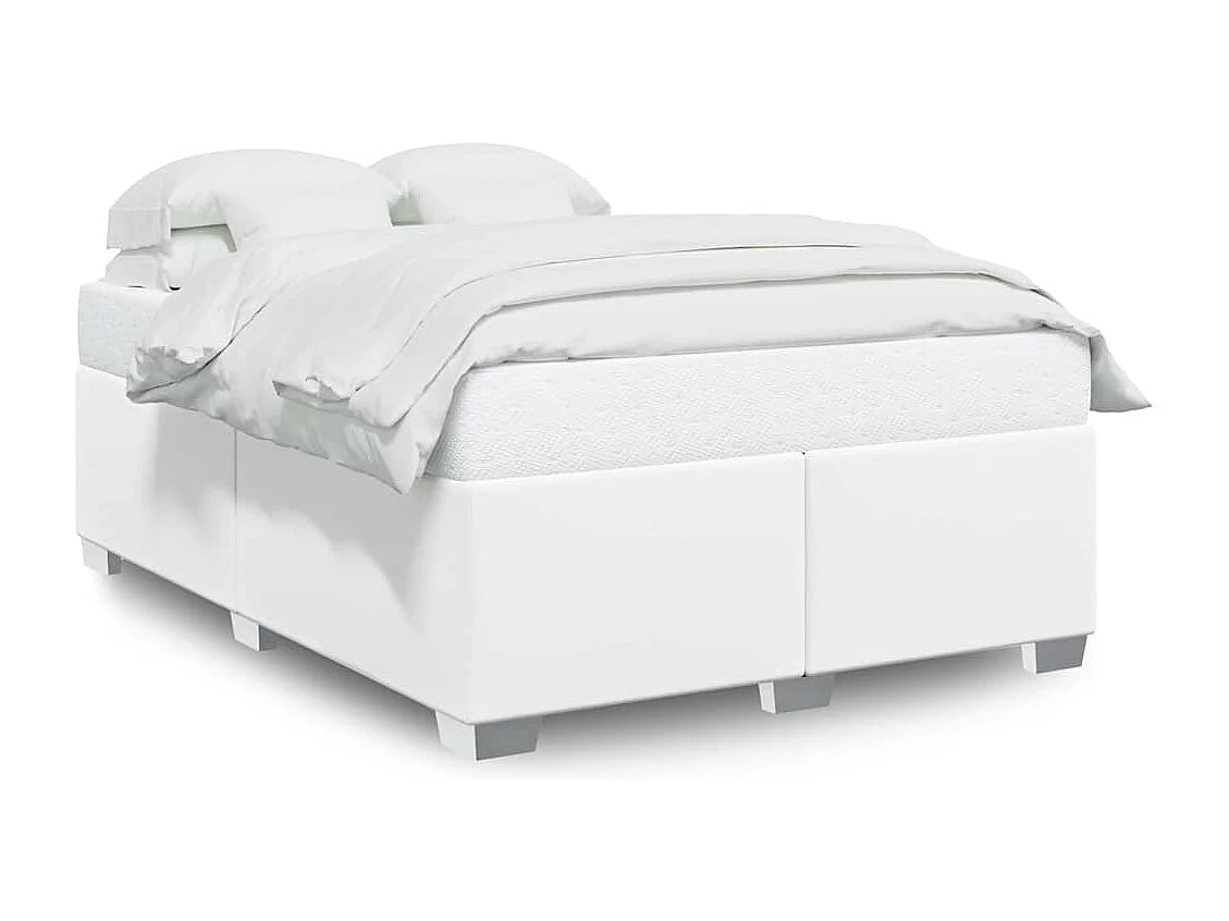 Cadre de lit sans matelas blanc similicuir
