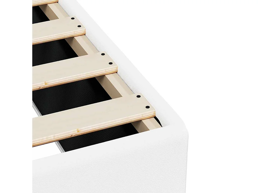 Cadre de lit sans matelas blanc similicuir