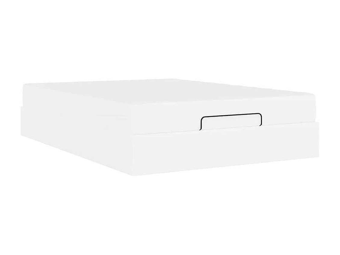 Estructura de cama con colchón Blanco puro 160 x 200 cm
