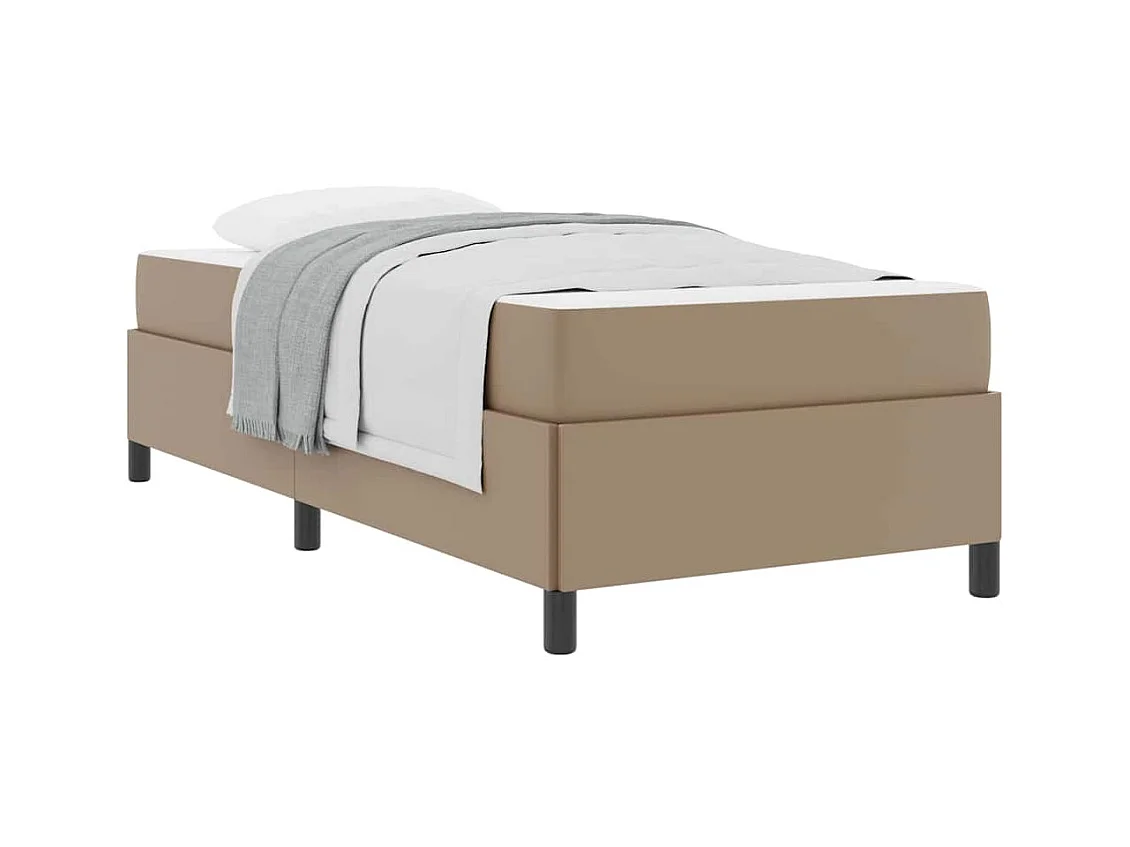 Cadre de lit avec matelas Cappuccino 90 x 190 cm Faux cuir