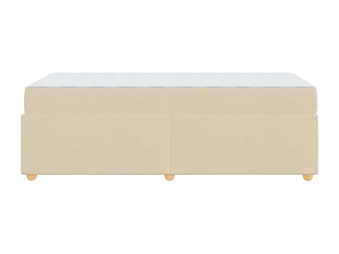 Cadre de lit avec matelas Crème 90 x 190 cm tissu