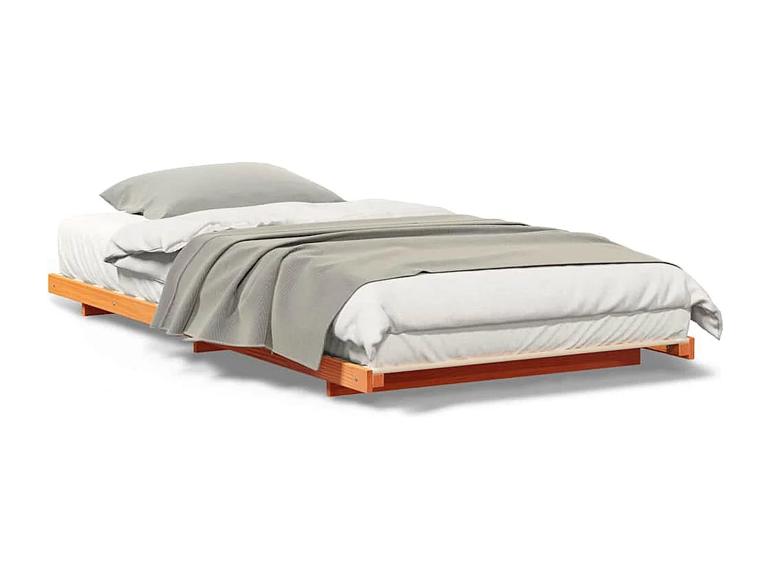 Estrutura de cama de chão Castanho-mel 90 x 190 cm