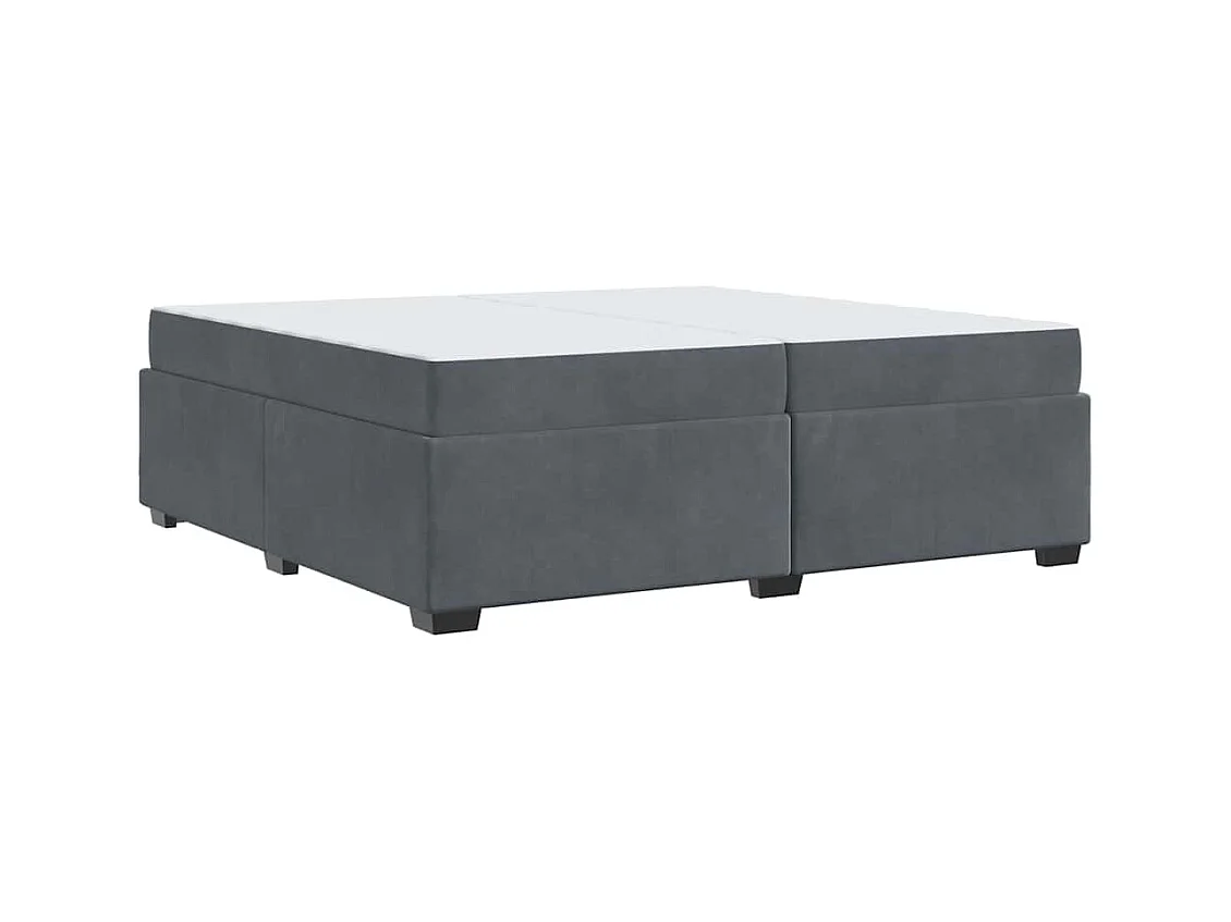 Cadre de lit avec matelas Gris foncé 200 x 200 cm Velours