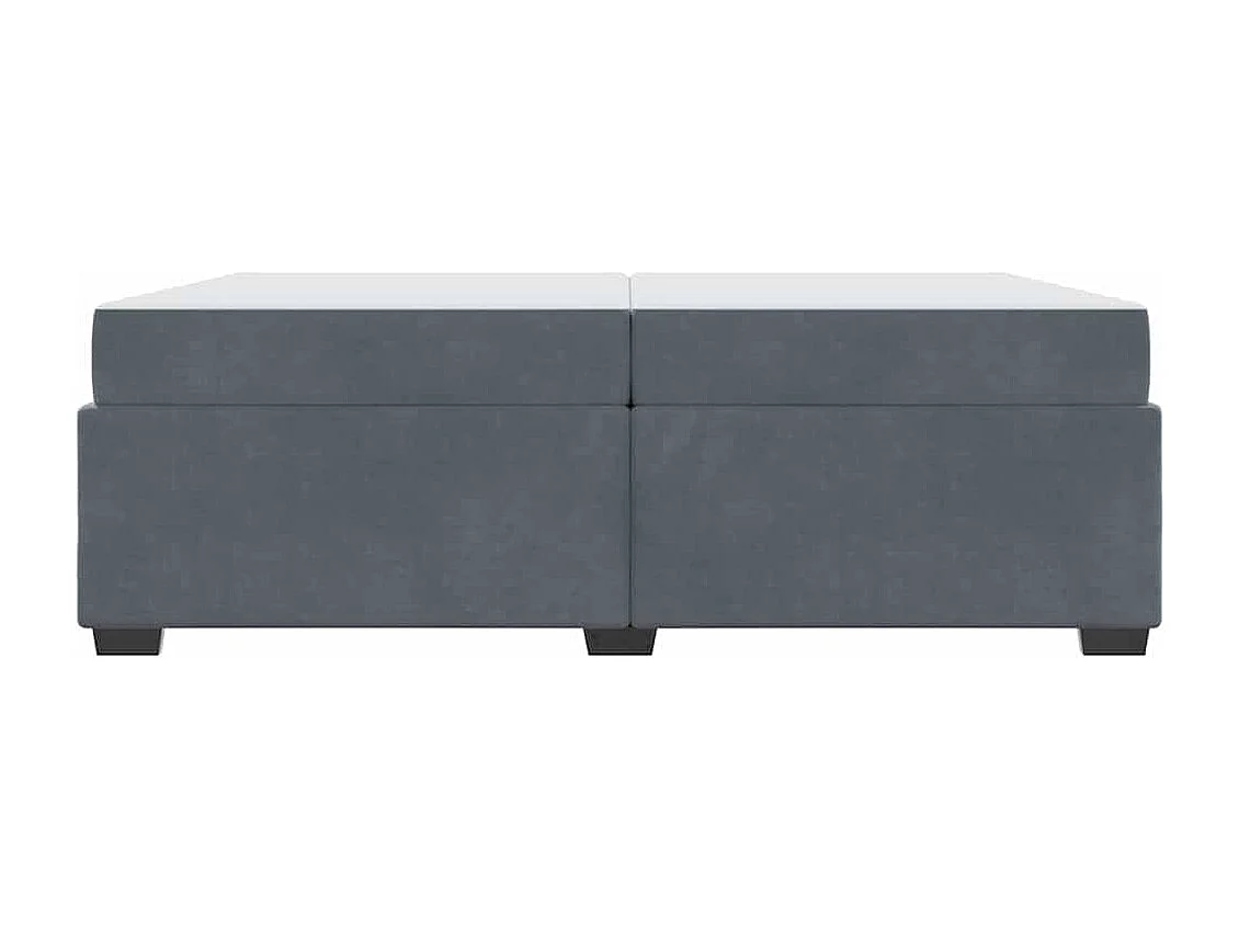 Cadre de lit avec matelas Gris foncé 200 x 200 cm Velours