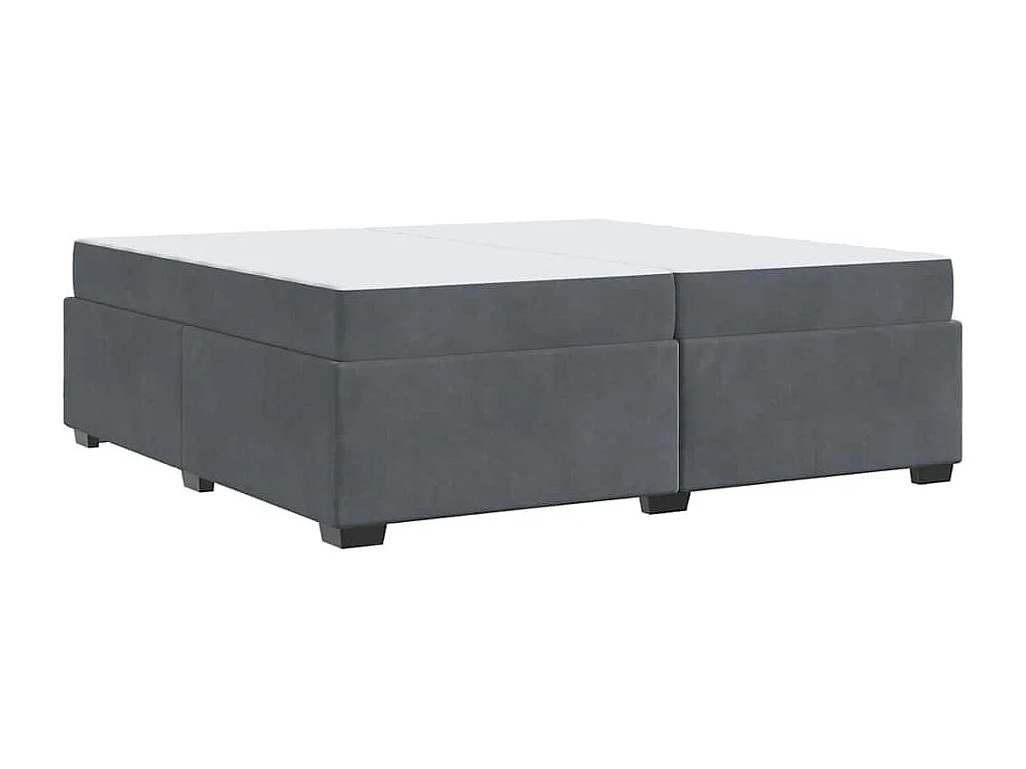 Bedframe met matras Donkergrijs 200 x 200 cm Fluweel