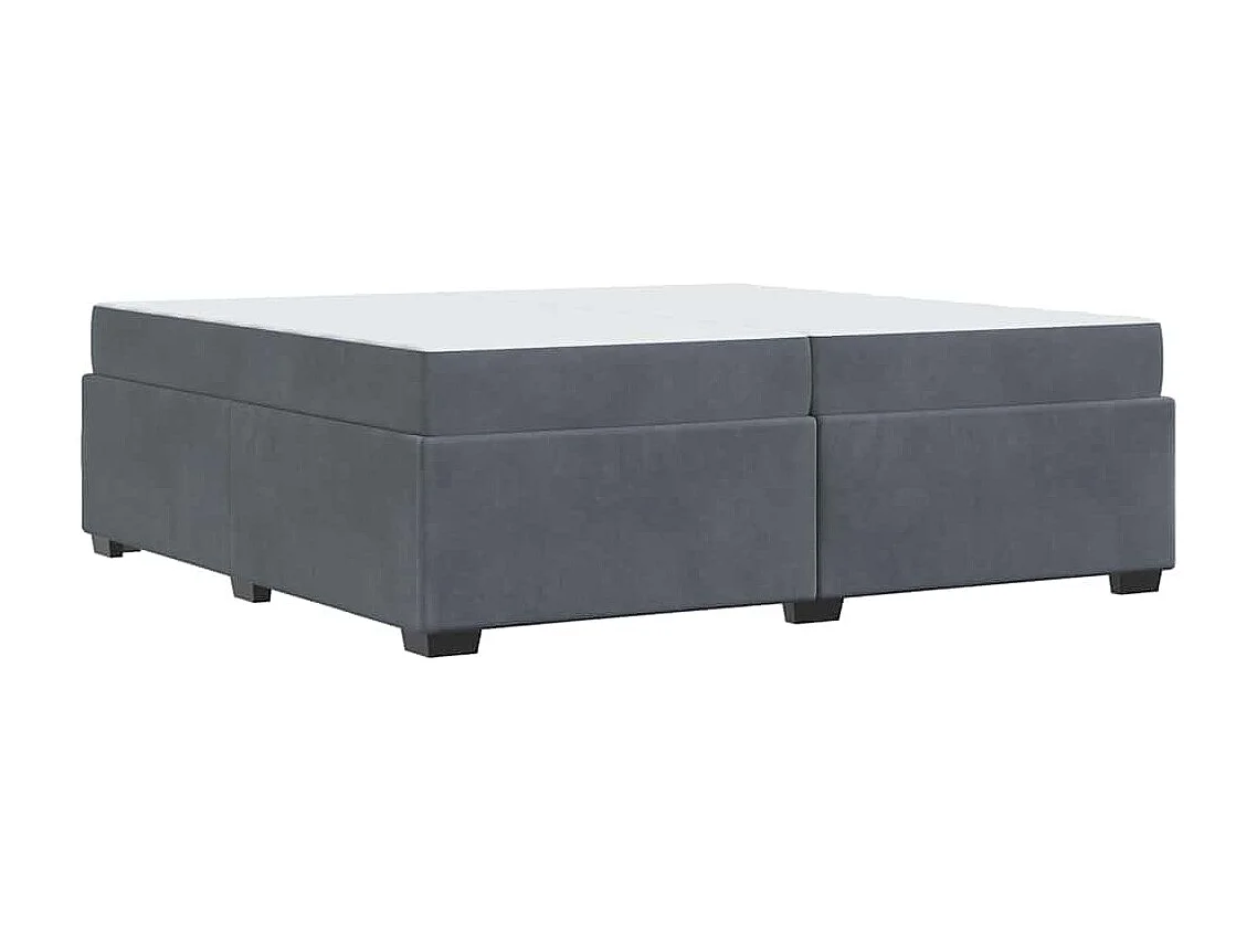 Bedframe met matras Donkergrijs 200 x 200 cm Fluweel