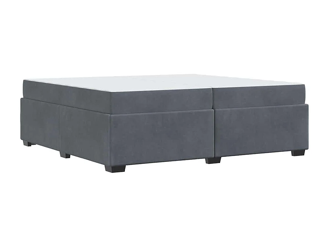 Bedframe met matras Donkergrijs 200 x 200 cm Fluweel