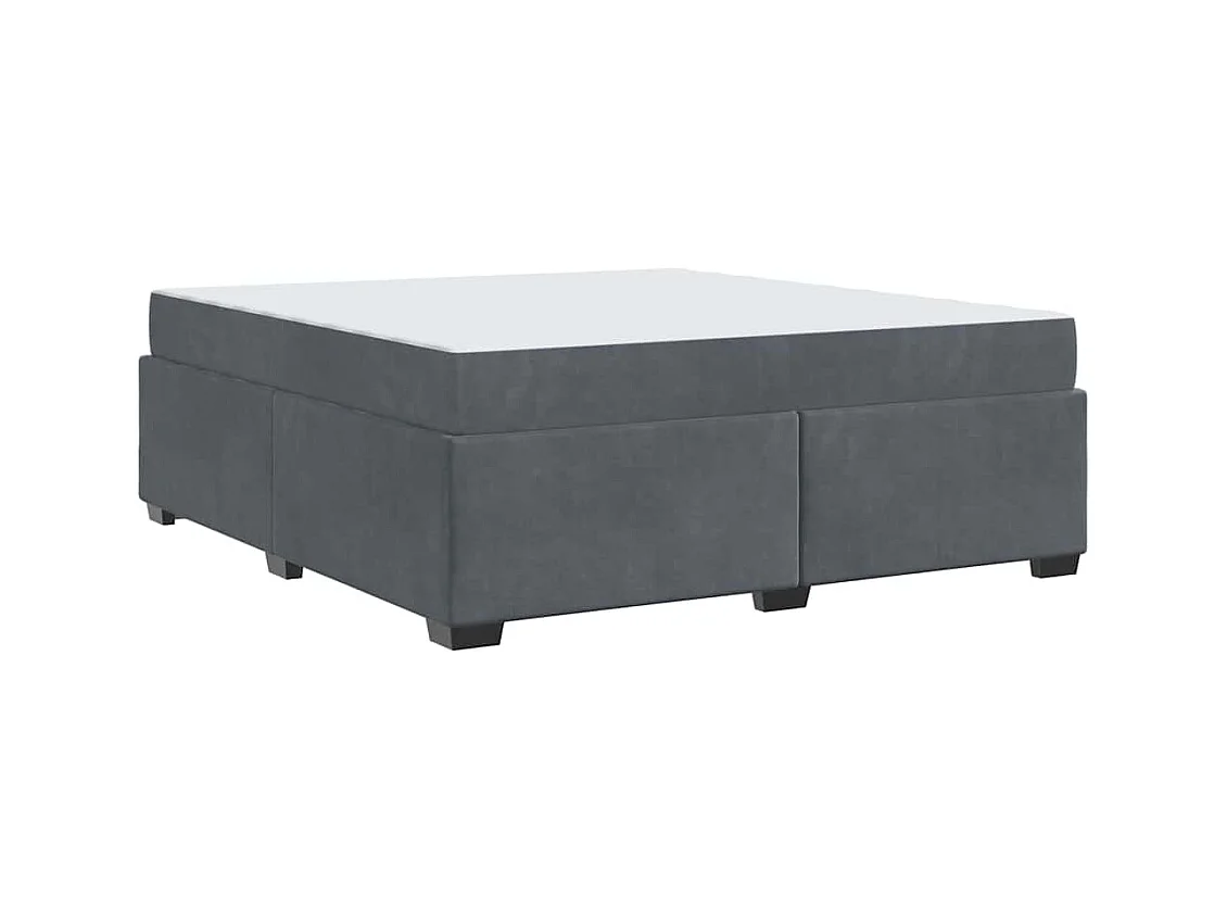 Cadre de lit avec matelas Gris foncé 180 x 200 cm Velours