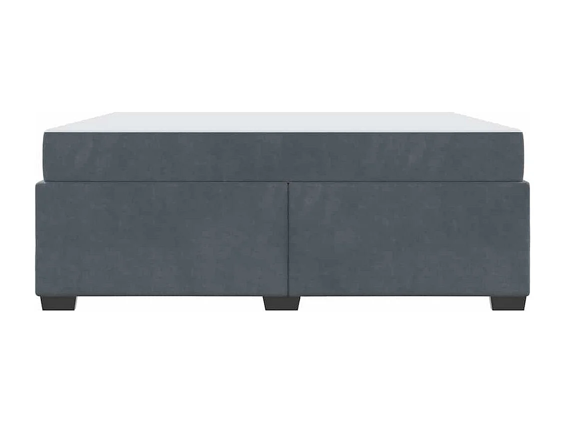 Cadre de lit avec matelas Gris foncé 180 x 200 cm Velours