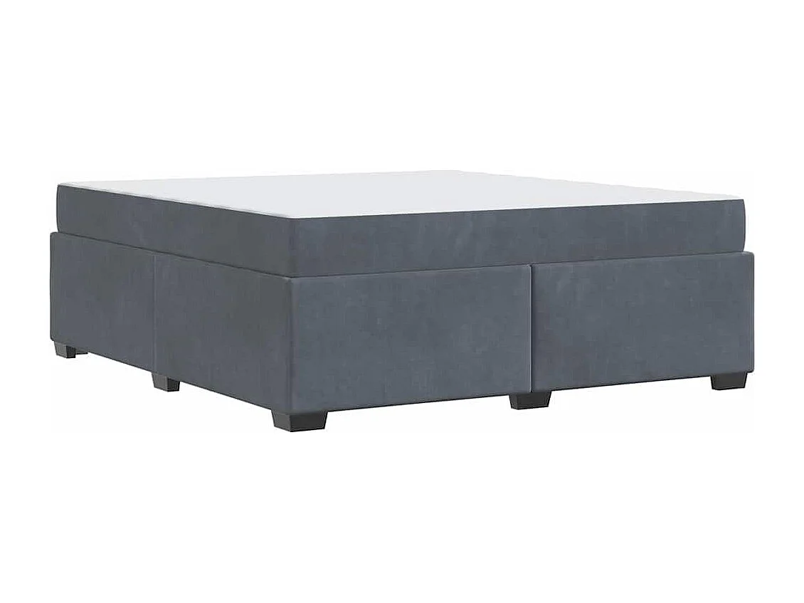 Cadre de lit avec matelas Gris foncé 180 x 200 cm Velours