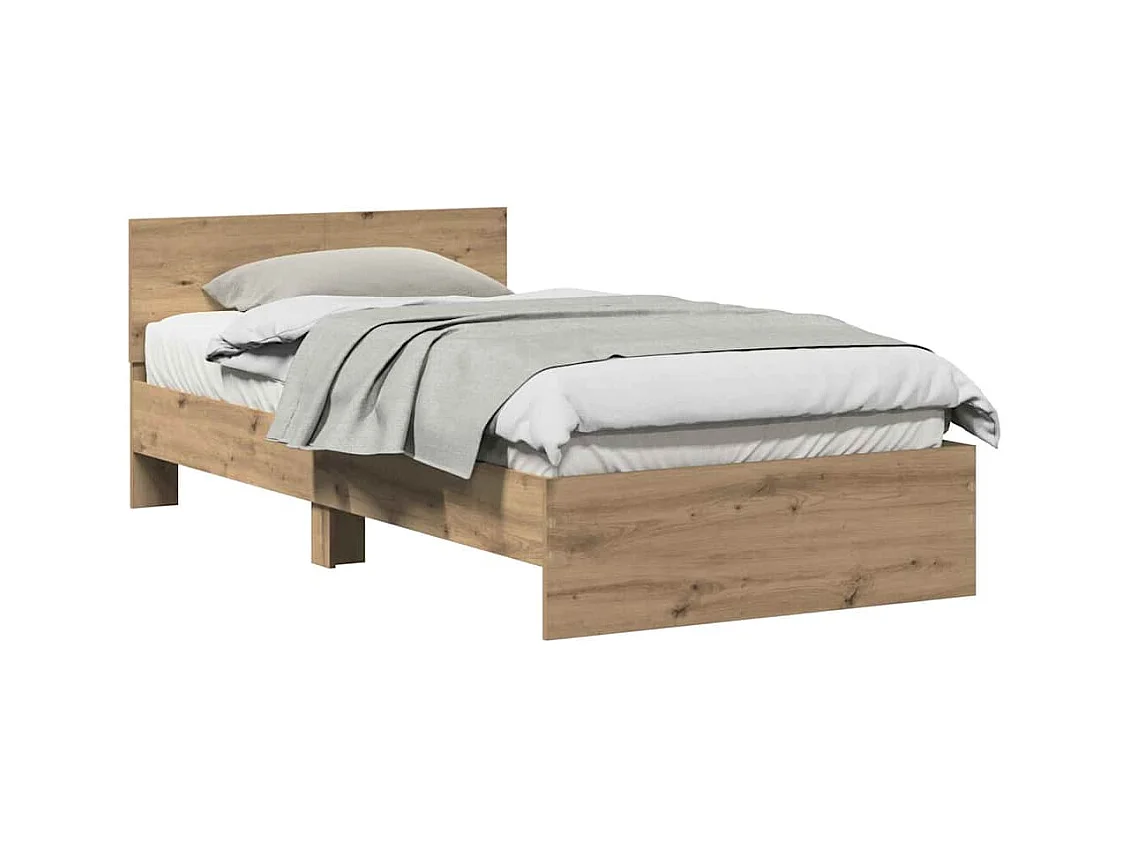 Estructura de cama con cabecera Roble artesanal 100 x 200 cm