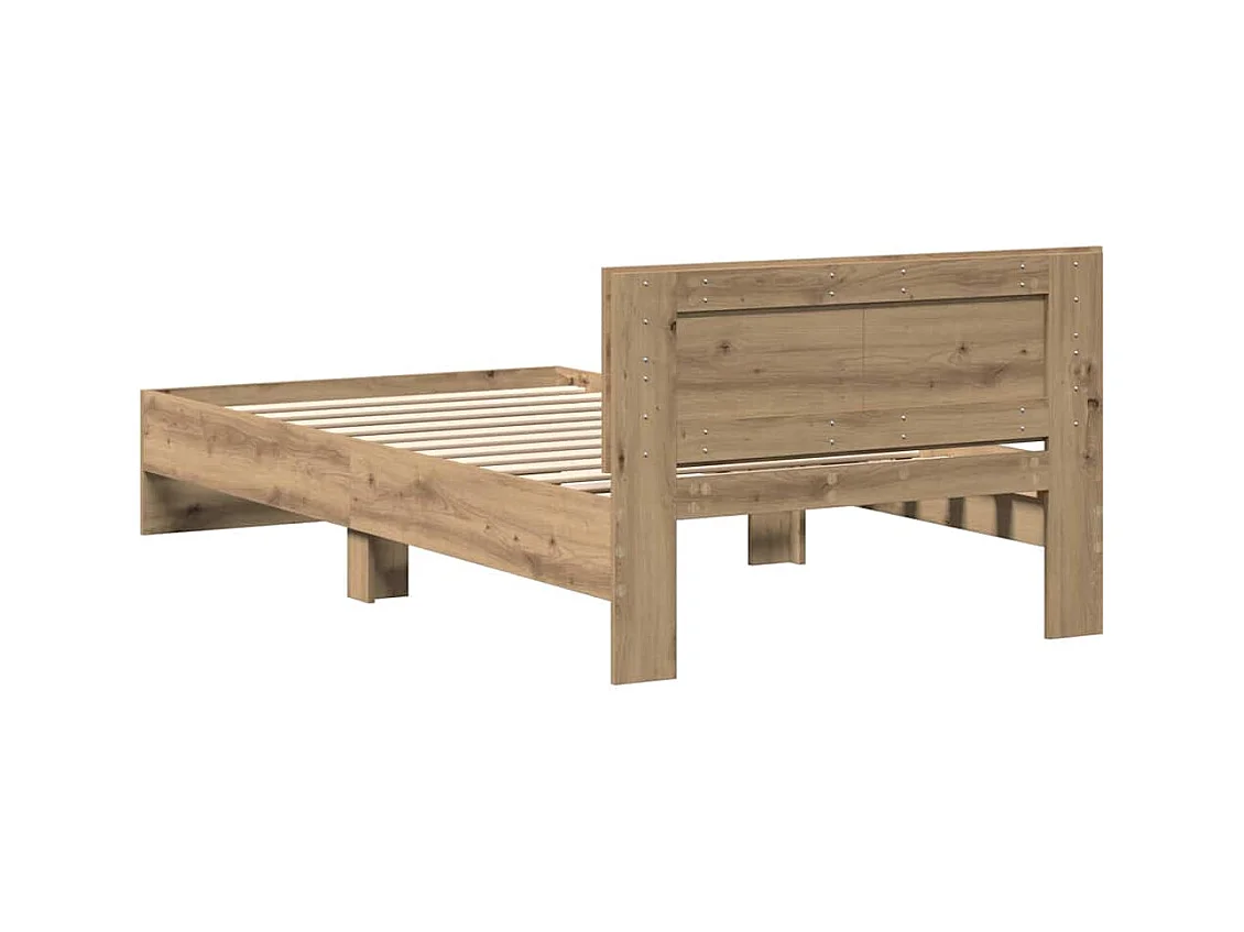 Estructura de cama con cabecera Roble artesanal 100 x 200 cm