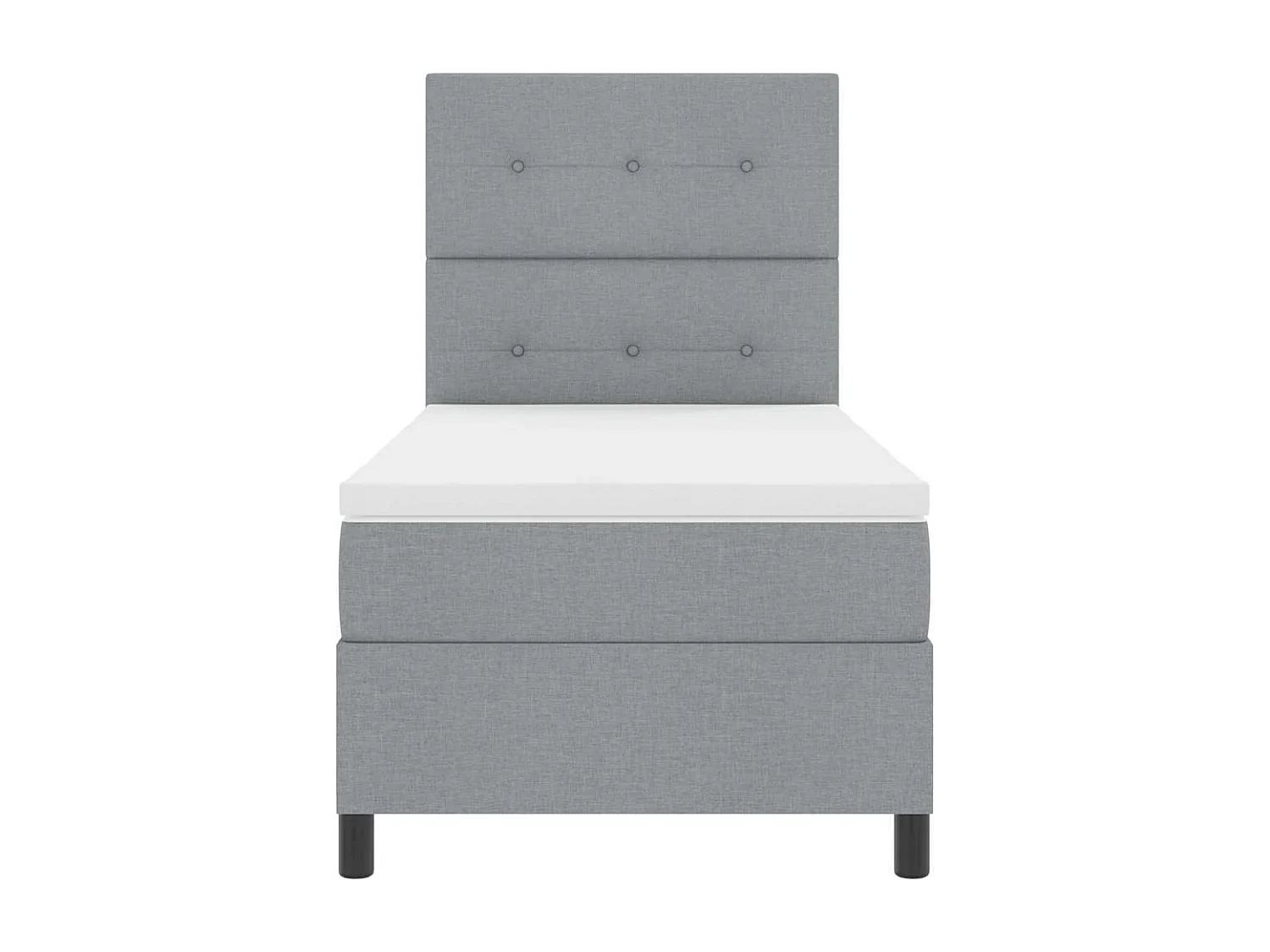 Cadre de lit avec matelas Gris clair 100 x 200 cm tissu