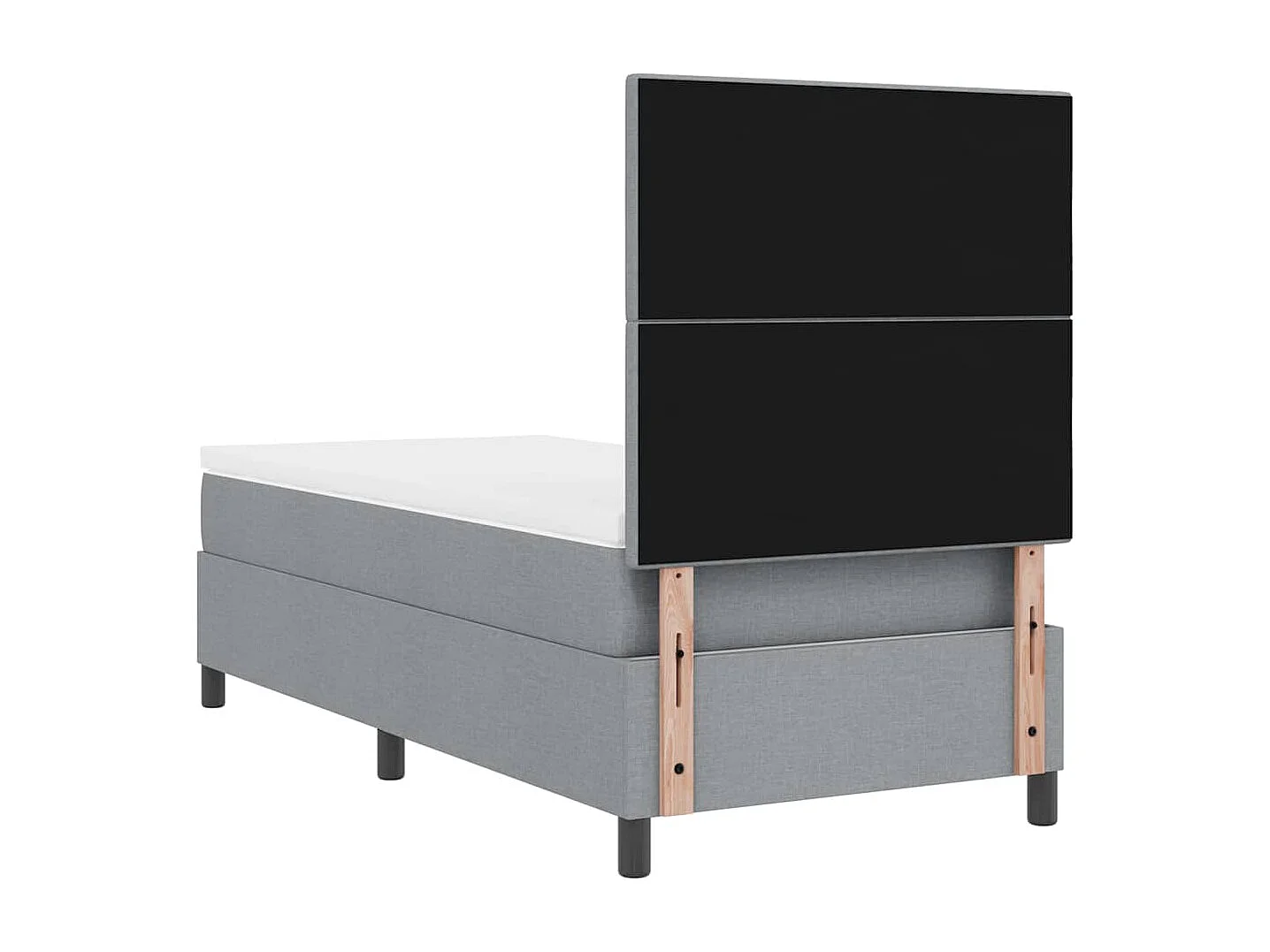 Cadre de lit avec matelas Gris clair 100 x 200 cm tissu