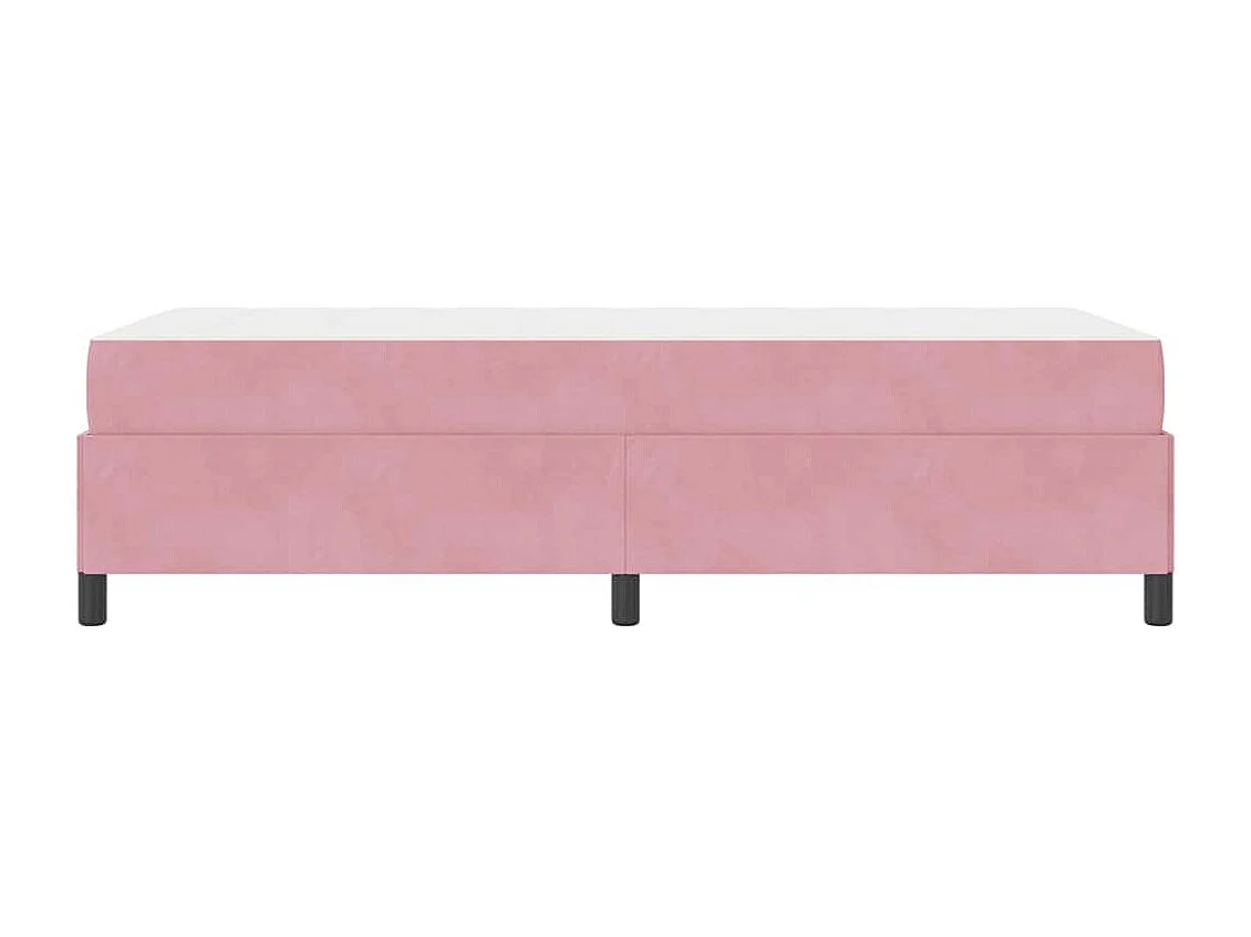 Cadre de lit avec matelas Rose et blanc 90 x 200 cm Velours