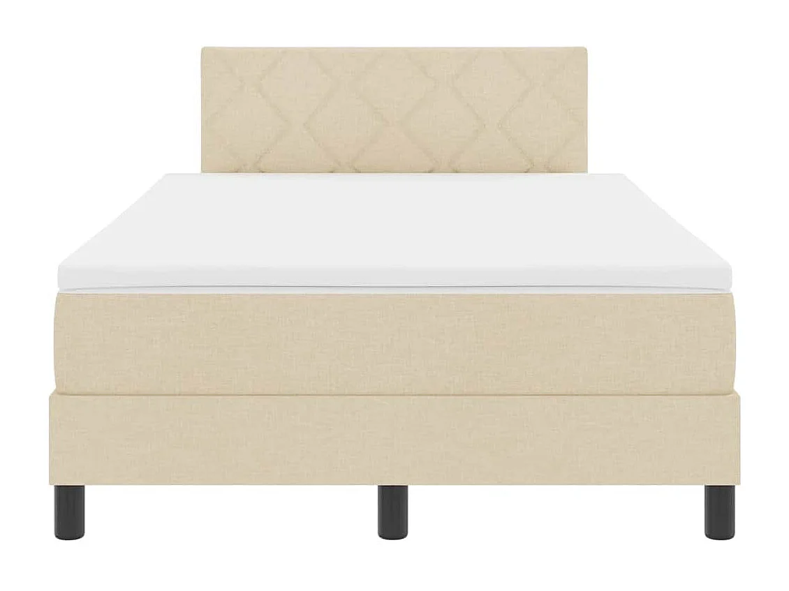 Cama box spring con colchón con colchón Crema 120 x 200 cm tela