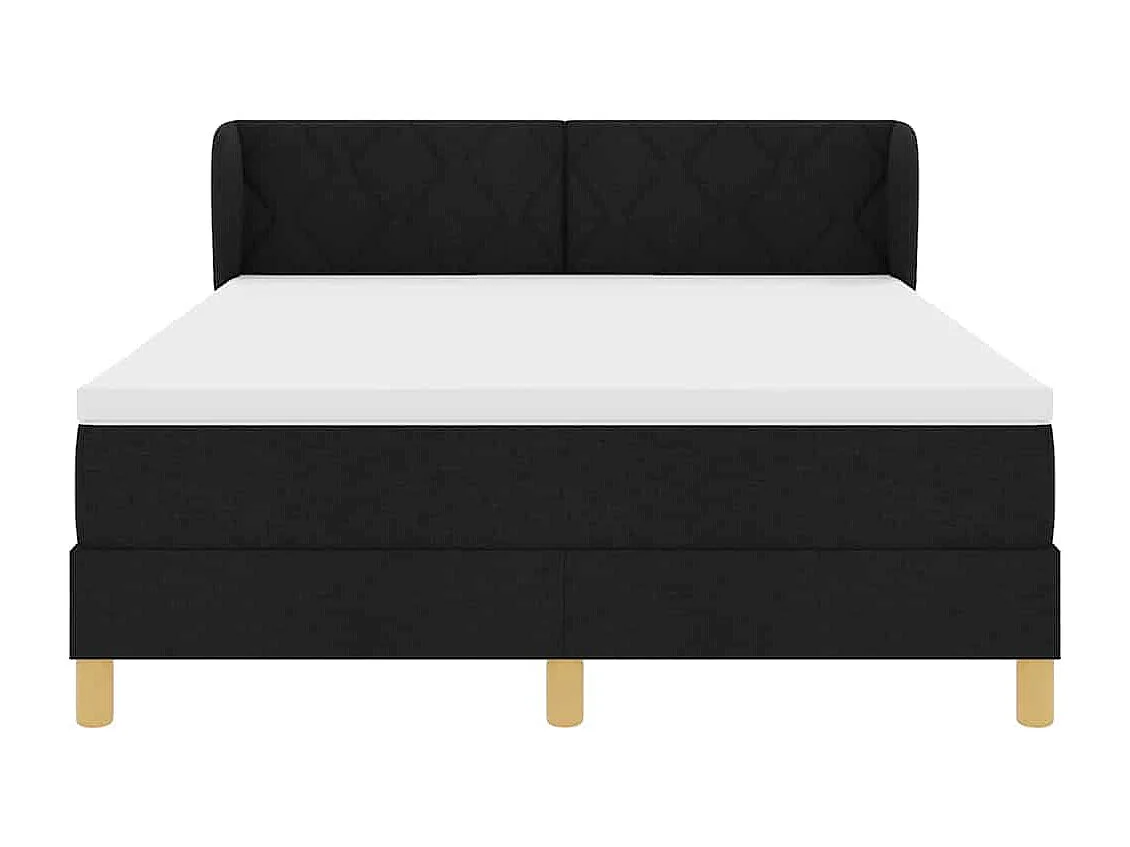 Cama con somier y colchón Crema 90x200 cm Fabric Negro