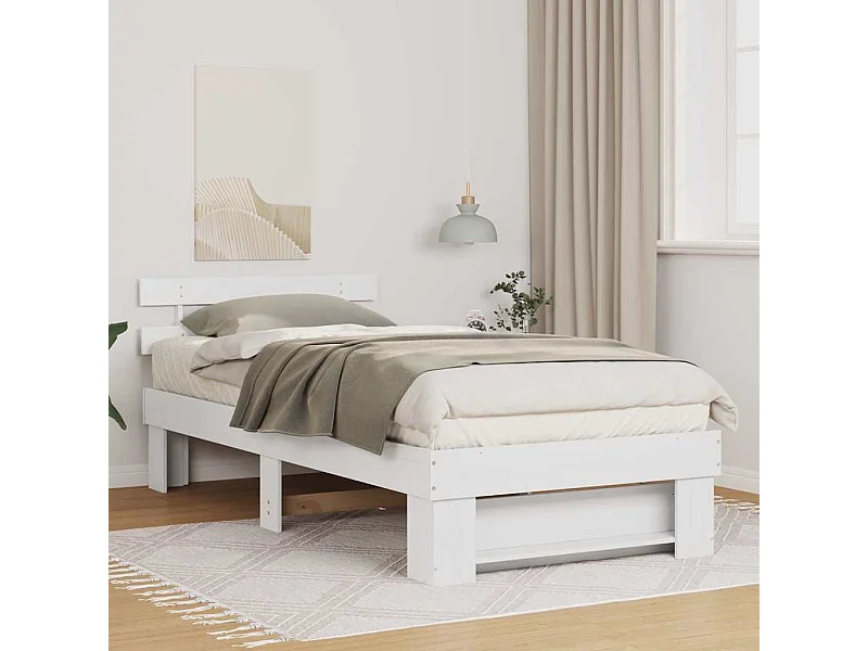 Estructura de cama 90 x 190 cm Madera maciza de pino