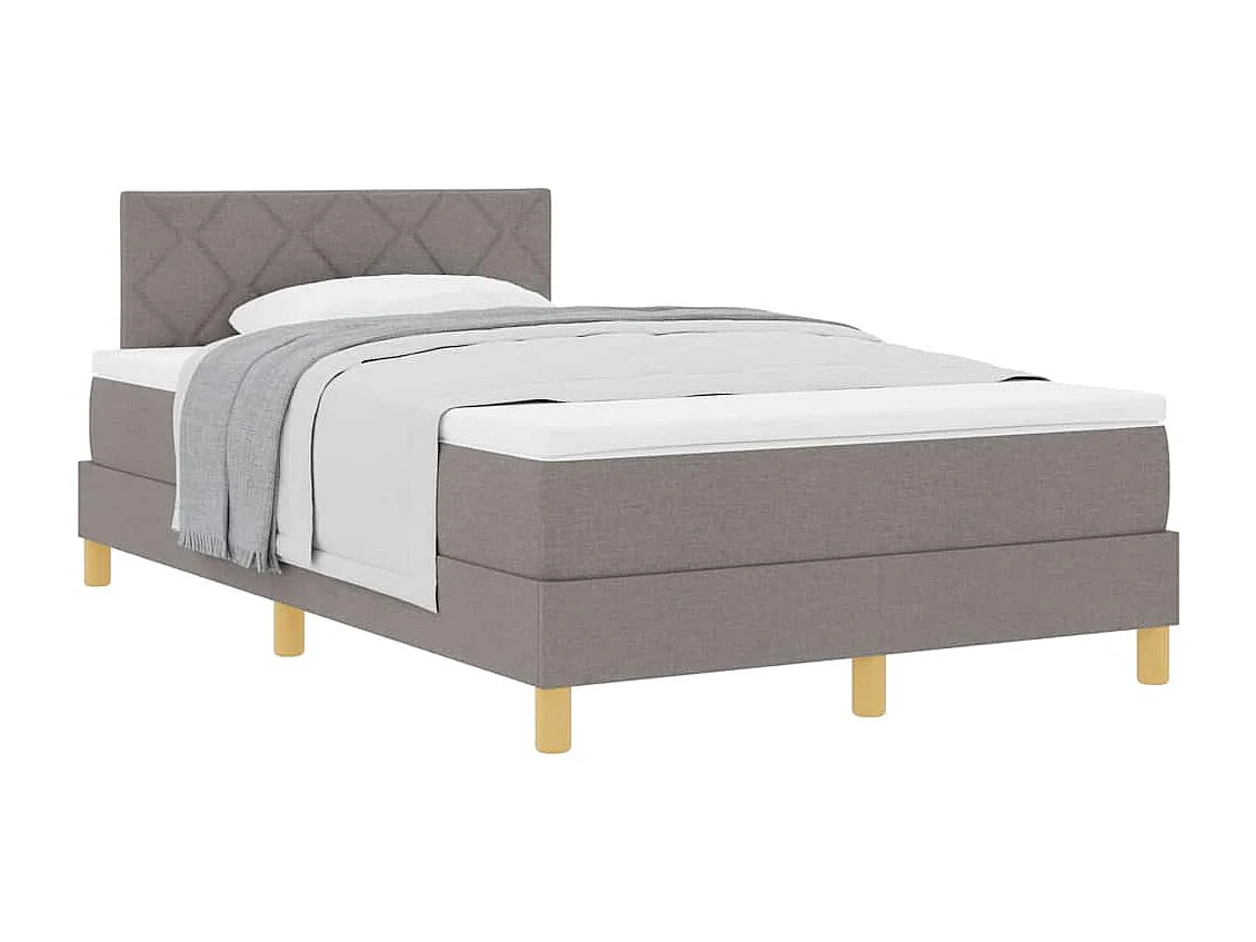 Cama box spring con colchón con colchón Taupé 120 x 190 cm tela