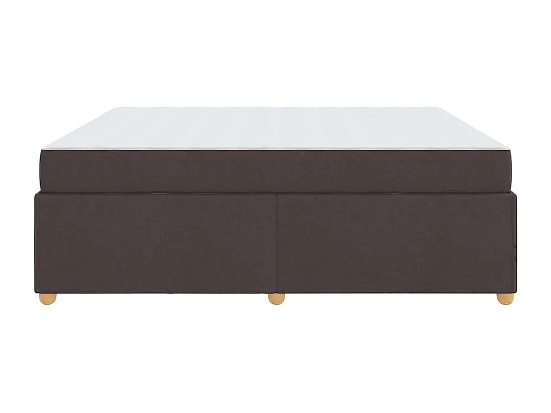 Estructura de cama con colchón Marrón oscuro 180 x 200 cm tela
